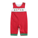 Red Corduroy Christmas Smocked Longall
