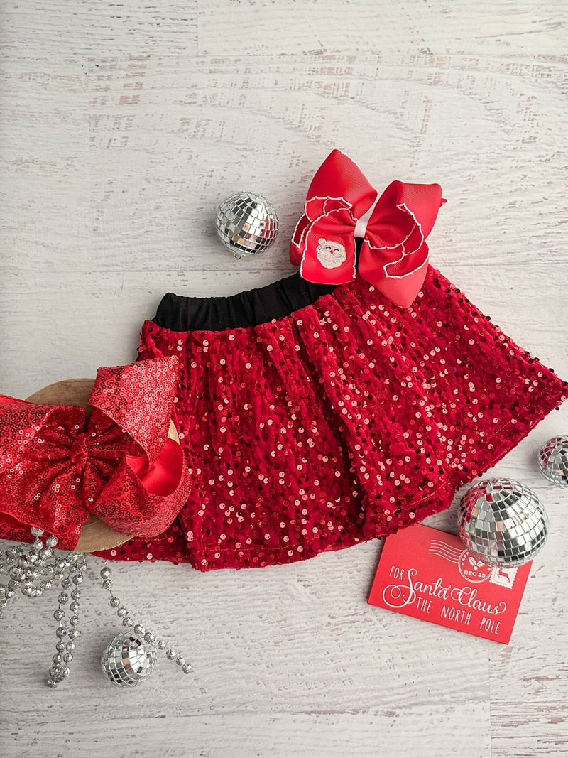 Red Sequin Skirt