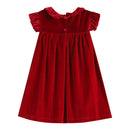 Red Velvet Ruffle Dress