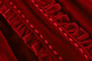 Red Velvet Ruffle Dress