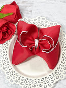Red with White Moonstitch Hair Bow
