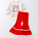 Retro Merry Christmas Santa with Red Bell Bottoms Set