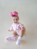 Hooded Bubble Romper | Pink Bolts