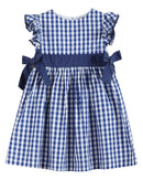 Royal Blue Gingham A-Line Dress