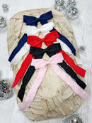 Ruffle Edge Ribbon Hair Bow - Alligator Clip - 5"