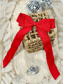 Ruffle Edge Ribbon Hair Bow - Alligator Clip - 5"