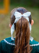 Ruffle Edge Ribbon Hair Bow | Alligator Clip