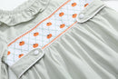 Sage Green Pumpkin Smocked Ruffle Bubble Romper