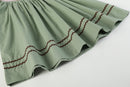 Sage Green Turkey Smocked Bishop Dress