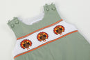 Sage Green Turkey Smocked Thanksgiving Longall