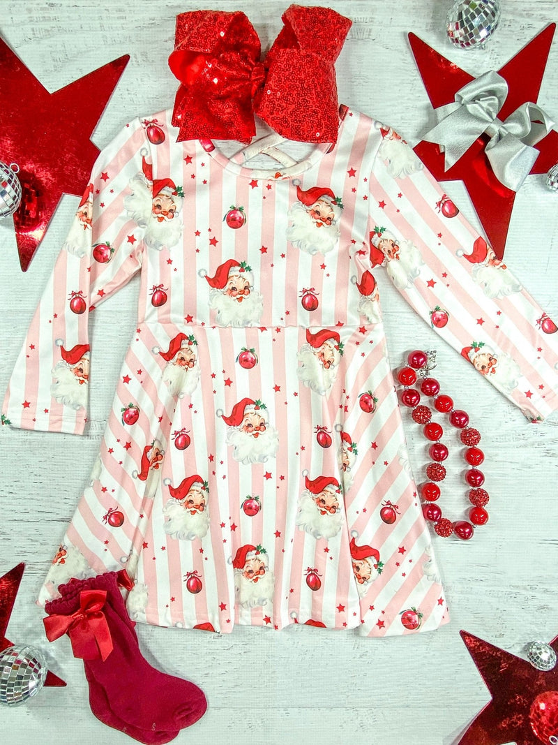 Santa & Stripes Twirl Dress