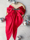 Satin Coquette Bows - French Clip - 8"