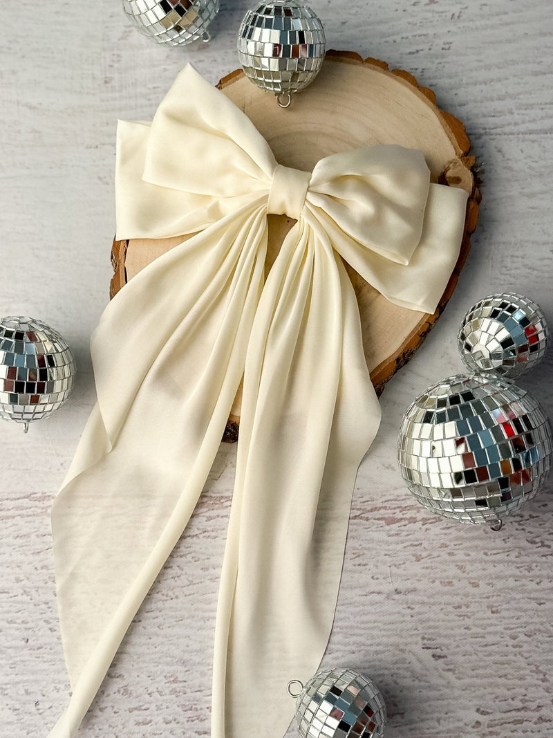 Satin Coquette Bows - French Clip - 8"