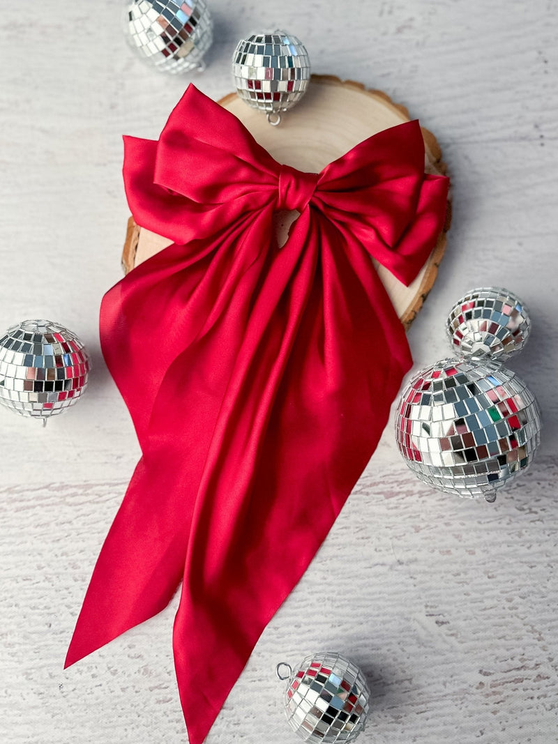 Satin Coquette Bows - French Clip - 8"