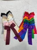 Scalloped Long Tail Bow with Alligator Clip