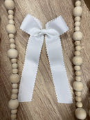 Scalloped Long Tail Bow with Alligator Clip