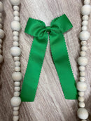 Scalloped Long Tail Bow with Alligator Clip