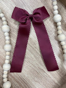 Scalloped Long Tail Bow with Alligator Clip