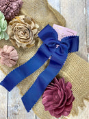 Scalloped Long Tail Bow with Alligator Clip