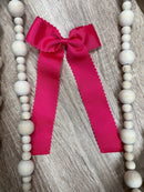 Scalloped Long Tail Bow with Alligator Clip