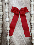 Scalloped Long Tail Bow with Alligator Clip