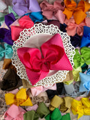 Oversize Scalloped Bows - Alligator Clip - 5.5"