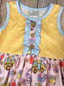School Bus Pocket Twirl Dress | Girls Back to School Dress