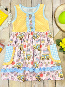 School Bus Pocket Twirl Dress | Girls Back to School Dress