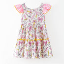School Supplies Bow Print Dress | Girls Back to School Dress