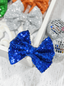 Sequin Hair Bow - Alligator Clip - 4"