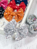 Sequin Hair Bow - Alligator Clip - 4"