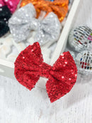 Sequin Hair Bow - Alligator Clip - 4"