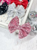 Sequin Hair Bow - Alligator Clip - 4"