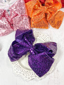 Sequin Texas Size Hair Bows - Alligator Clip - 6.5"
