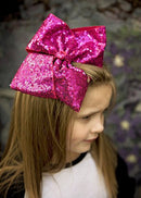 Sequin Texas Size Hair Bows - Alligator Clip - 6.5"