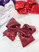 Sequin Texas Size Hair Bows - Alligator Clip - 6.5"