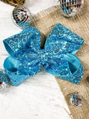Sequin Texas Size Hair Bows - Alligator Clip - 6.5"