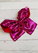 Sequin Texas Size Hair Bows - Alligator Clip - 6.5"