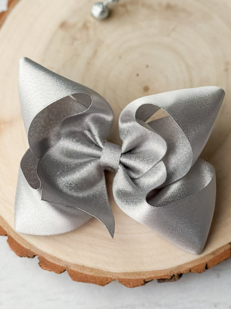 Shimmer Satin Hair Bows - Alligator Clip - 4.5"