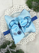 Snowflake Embroidered Moonstitch Bow Headband