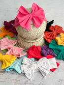 Solid Fabric Bow Headbands
