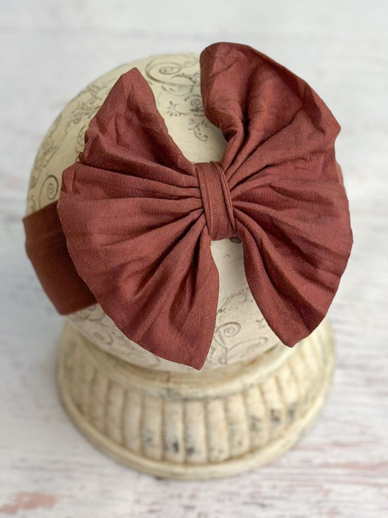 Solid Fabric Bow Headbands