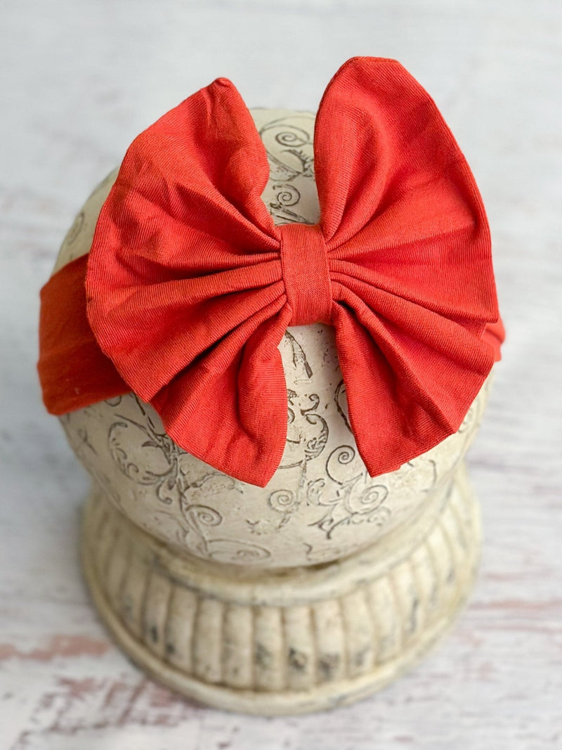 Solid Fabric Bow Headbands
