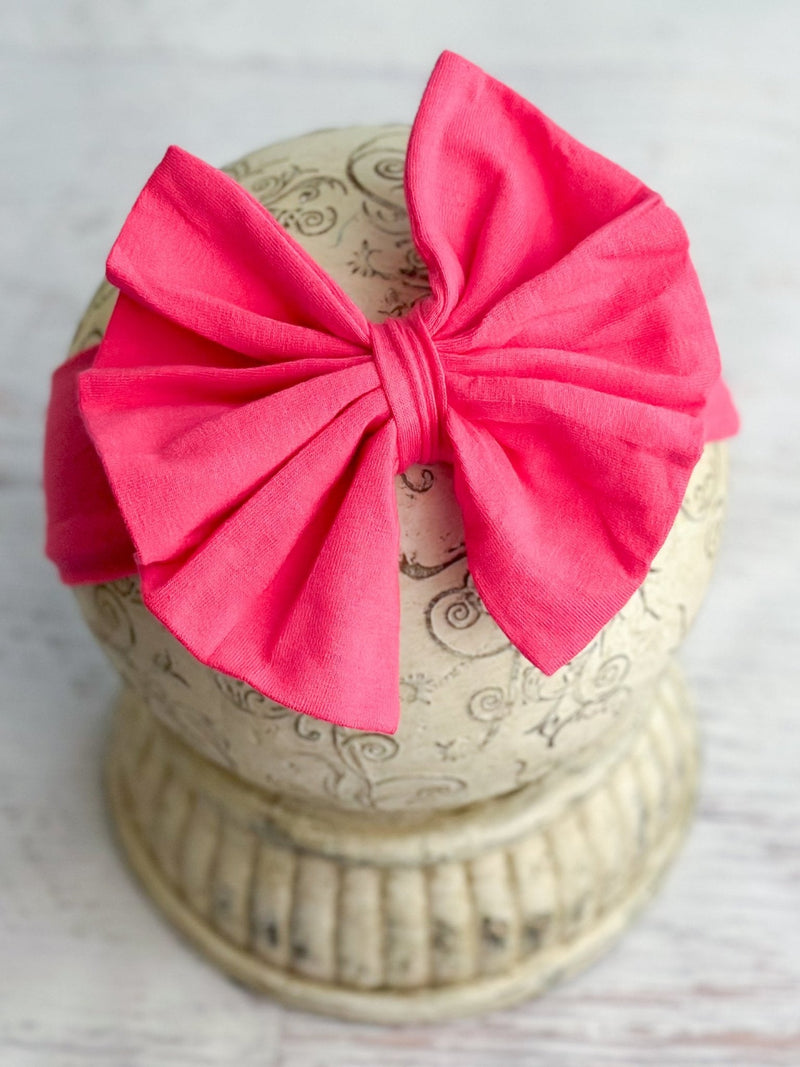 Solid Fabric Bow Headbands