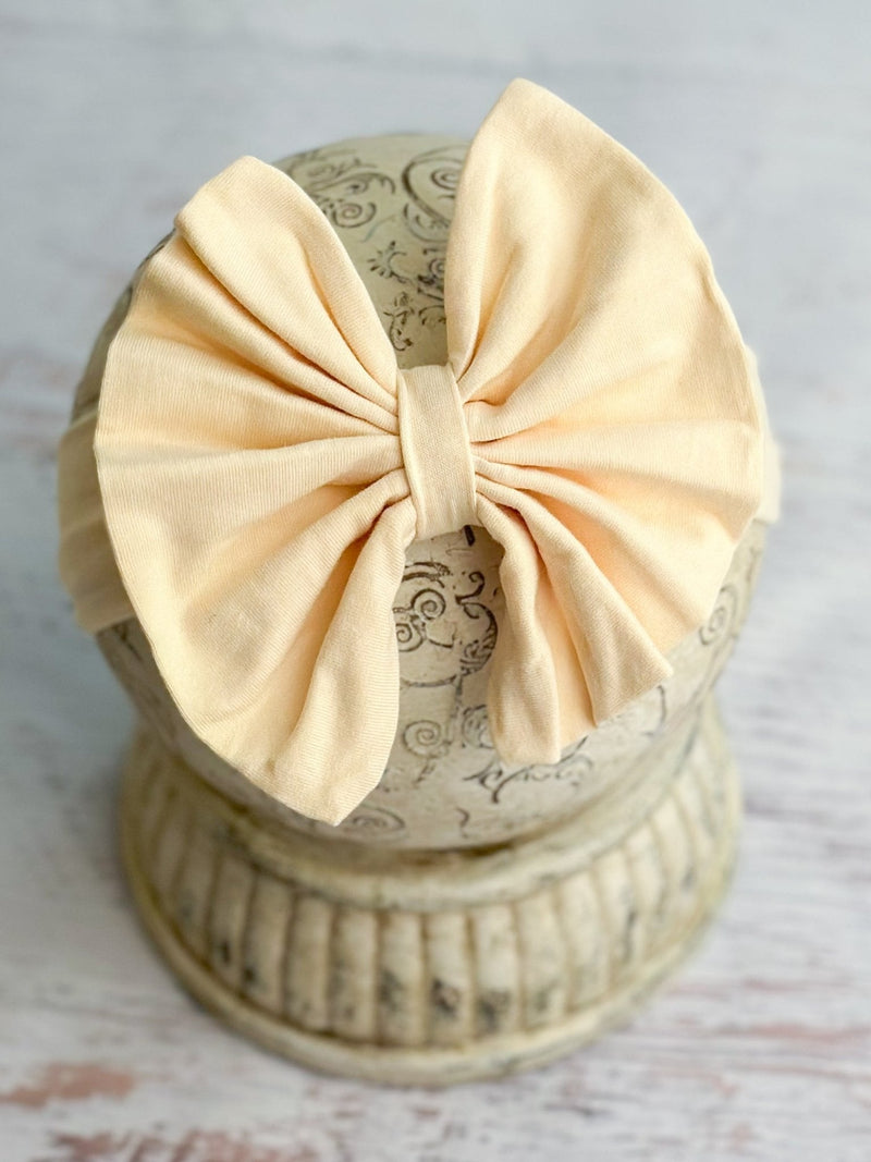Solid Fabric Bow Headbands