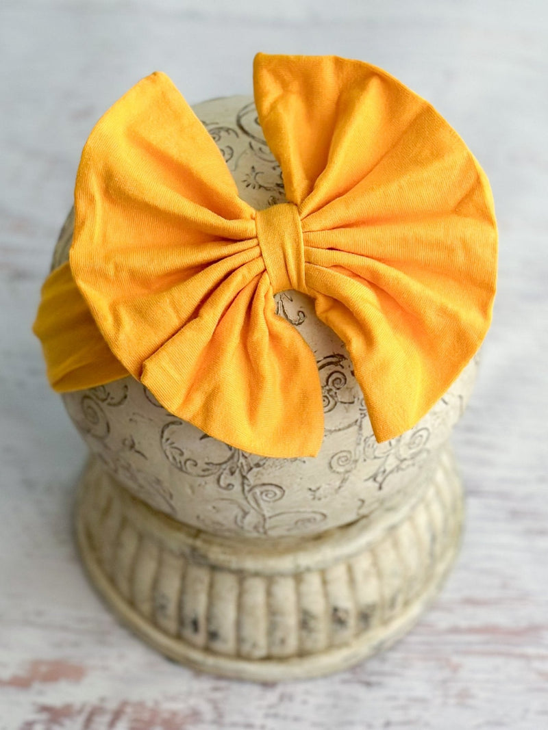 Solid Fabric Bow Headbands