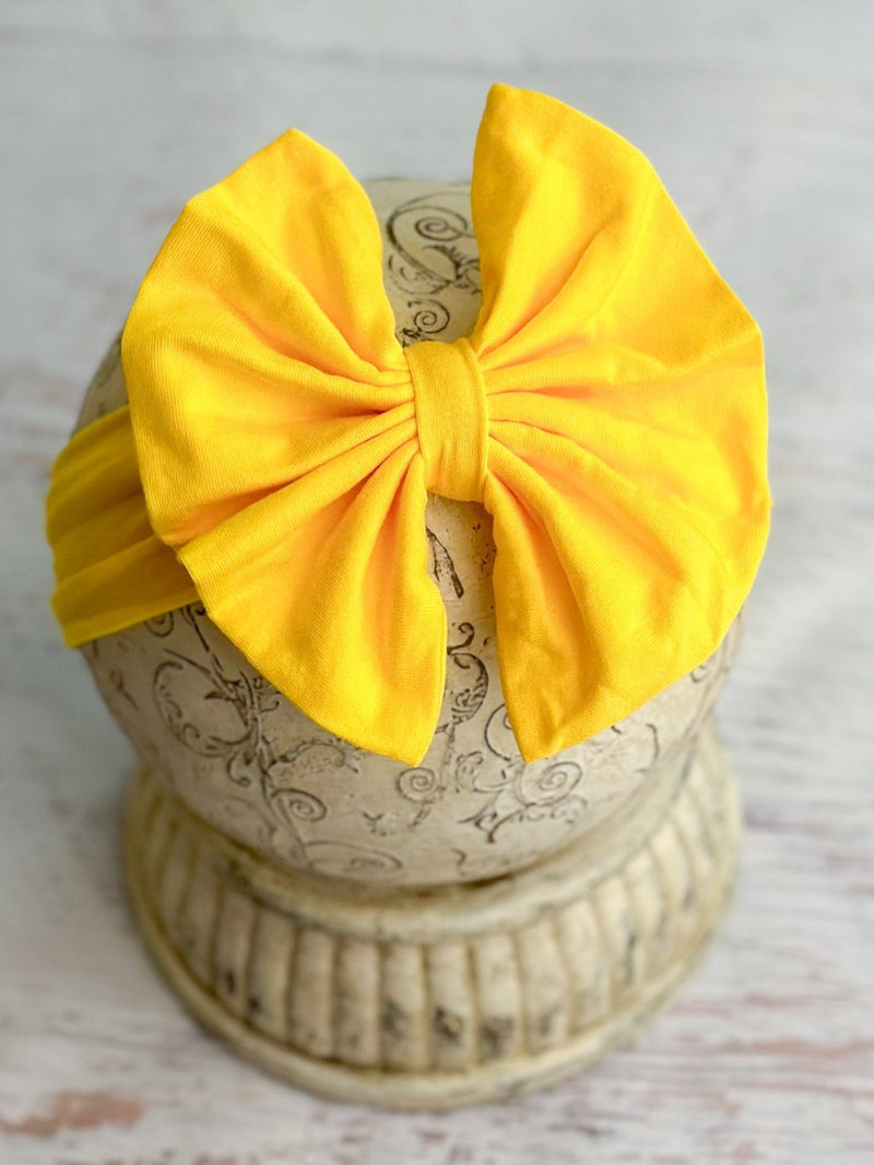 Solid Fabric Bow Headbands
