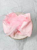 Solid Feather Puff Looped Knot Hair Bow - Alligator Clip - 5.5"