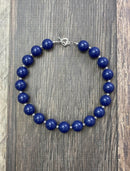 Solid Navy Chunky Bead Necklace