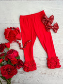 Solid Ruffled Fitted Icing Leggings (more colors!)